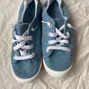 Jean Blue Women Memory Foam Comfy No-tie Sneakers